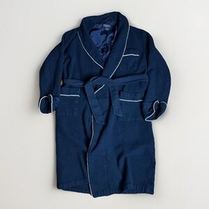 Vintage Brooks Brothers Robe Mens Medium Navy 100% Lambswool Made in England